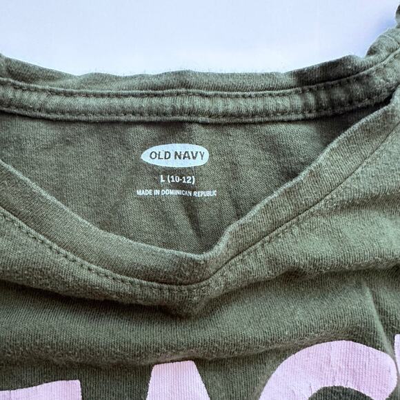 Old Navy Green "Peace of Cake" Graphic Tee - Size L - Picture 3 of 3